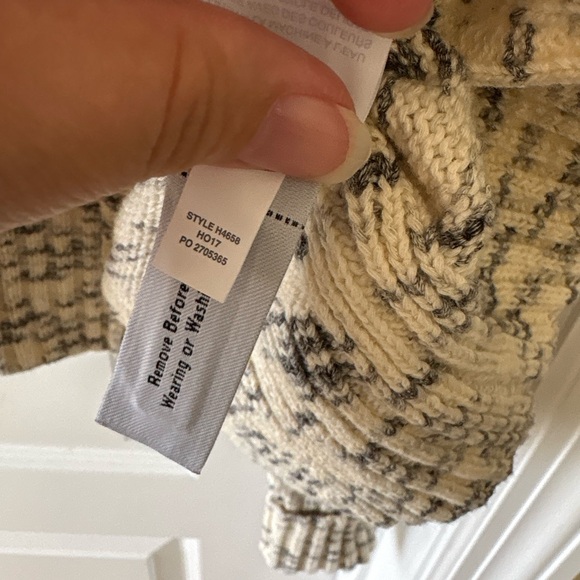 J.Crew Marled Knit Cream Gray Sweater Size Large Black - Picture 7 of 7